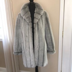 Silver Faux Fur Coat